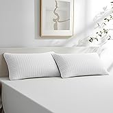 Southshore Fine Living, Inc. 20"x26" White Pillow Covers Standard Size Set of 2, Decorative Quilted Pillow Shams Fit Twin/Full/Queen Bed Pillows and Complement Queen Quilt Set, Bright White