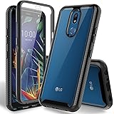 HATOSHI LG K40 Case, LG X4 2019 Case with Built-in Screen Protector, Heavy Duty Protection Crystal Clear Back Shockproof Rubb