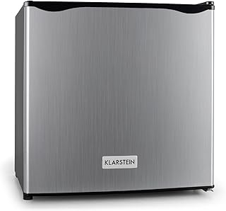 Klarstein Garfield 4-Sterne A+ Mini-Gefrierschrank Gefrierwürfel (freistehend, Edelstahl-Front, 65 Watt sparsam, 35 Liter Gefrierraum, 2 Ebenen, zwischen -18 und -24°C Temperatur) silber