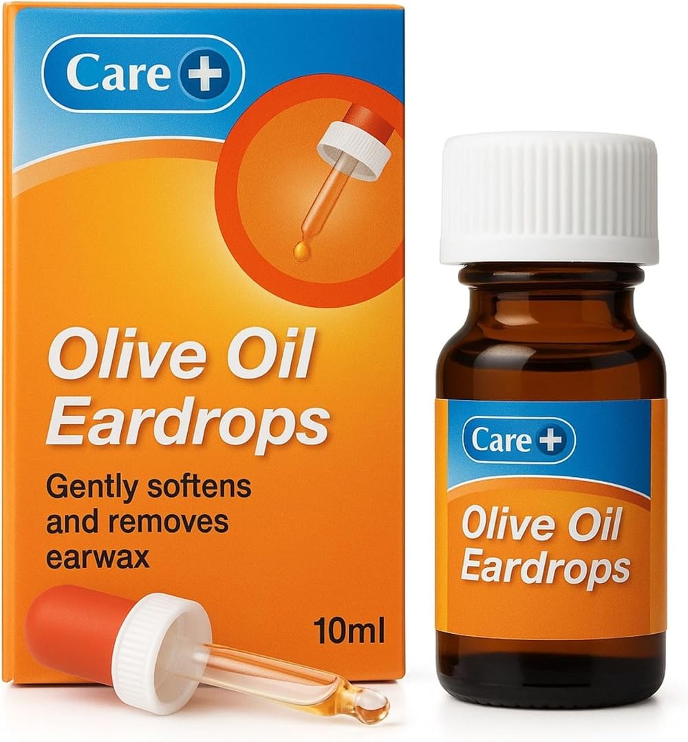 Care Extra Virgin Olive Oil Ear Drops 10ml for Earwax Removal - Easy Dropper