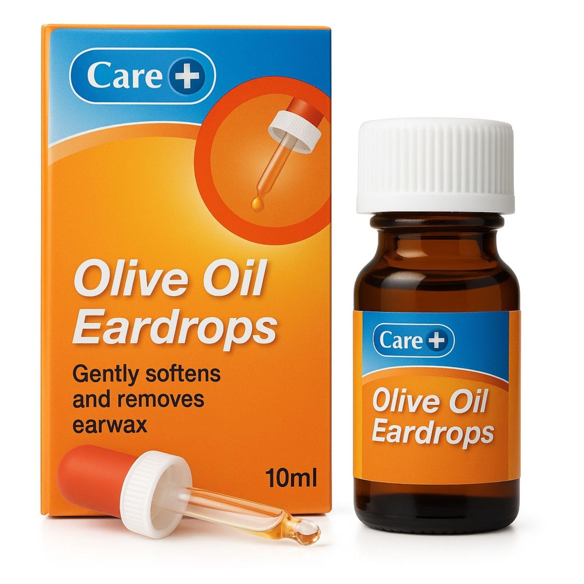 Care Extra Virgin Olive Oil Ear Drops for Ear Wax Removal, Gently Softens & Removes Earwax, Easy Dropper Application, 10ml