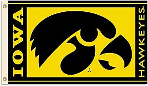 BSI NCAA College Iowa Hawkeyes 3 X 5 Foot Flag with Grommets