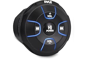 Pyle Amplified Wireless Bluetooth Audio Controller - 300 Watt Bluetooth Media Button, Waterproof Marine Receiver Remote Contr