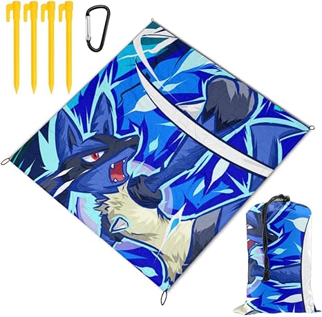 Amazon Co Jp ルカリオ ポケモン 防水ターポリンライトオーニングオーニングオーニングバイザーレジャーシート多目的キャンプ用品150x145cm ホーム キッチン