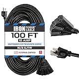 Iron Forge Cable 3 Outlet Outdoor Extension Cord