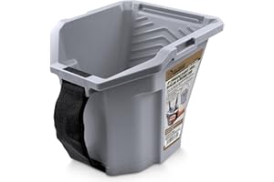 ROLLINGDOG Paint Pail & 4" (100mm) Portable Paint Cup with Magnetic Holder,Hook & Loop Strap,1L Capacity with Loading Grid Multi-Position Portable Paint for Trim Paint Project