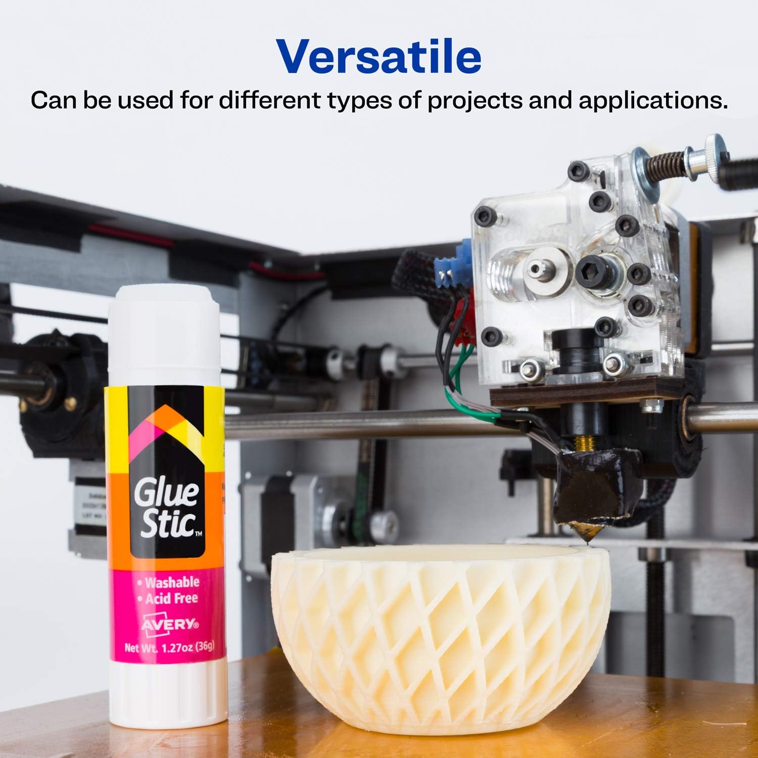 Avery Glue Stick White, Washable, Nontoxic, 1.27 oz. Permanent Glue Stic, 6pk (98073), Clear : Office Products