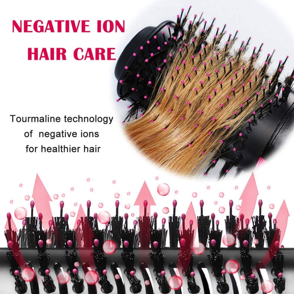 Hot Air Brush Hair Dryer Volumizer Styler Brush, Hair Brush Straightener 4 in 1 Negative Ion Fast Drying Straightening Brush, One Easy Step Salon Reduce Frizz Styling Tools Valentines Day Gift for Women : Beauty