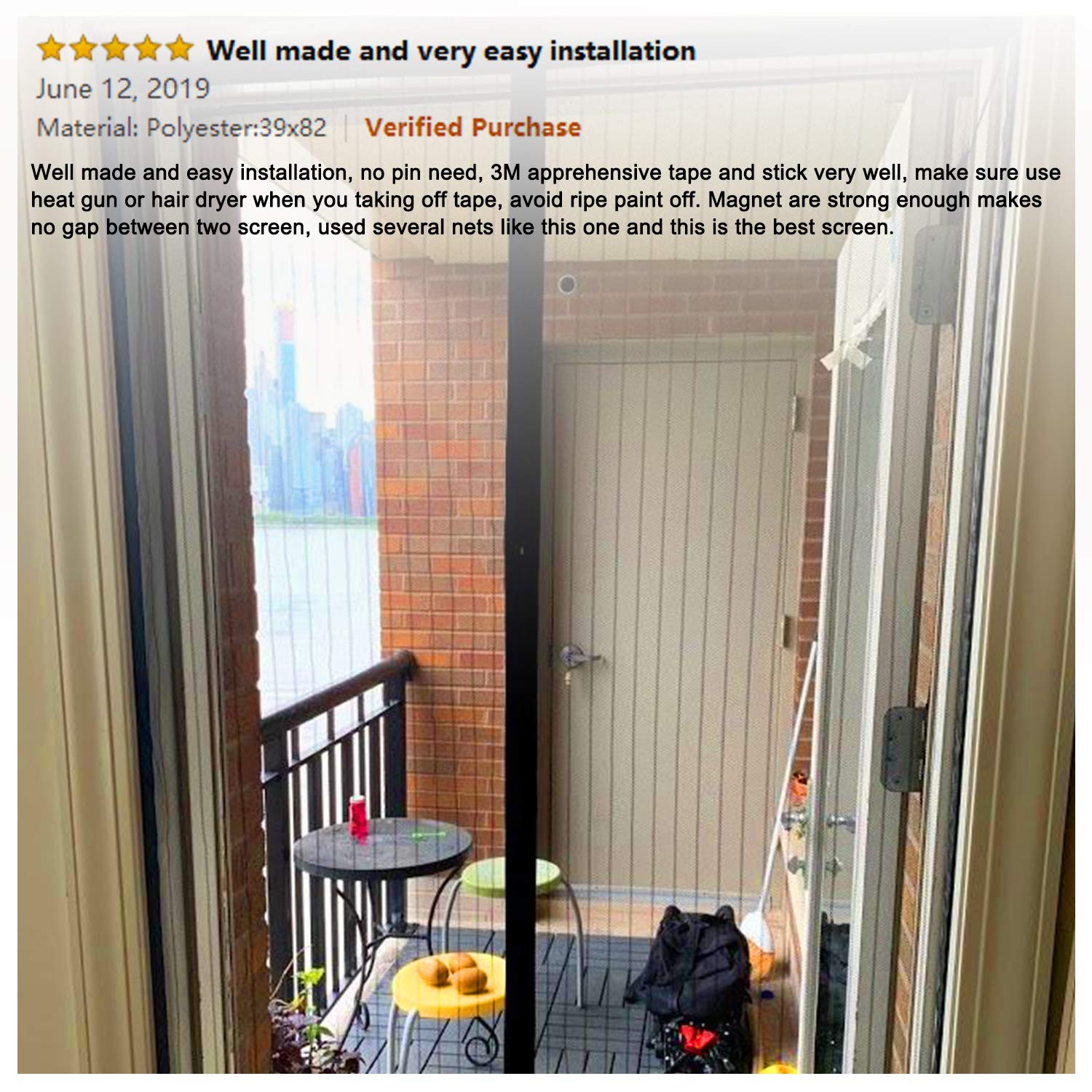 Titan Mall[2020 Upgraded Version]Magnetic Screen Door with Durable Fiberglass Mesh Curtain and Full Frame Hook & Loop 39\