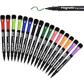 LivDeal 16 Pack Magnetic Dry Erase Markers - Fine Tip (8 Colors) Low Odor Whiteboard Markers for Kids &amp; School, for Whiteboard, Calendar, Refrigerator