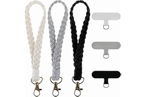 HaiFafafaing 3Set Macrame Wrist Strap for Phone Case with Phone Tether Tabs 3Colour Phone Lanyard Wrist Phone Bracelet Strap
