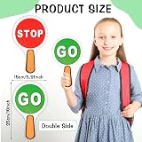 Thinp 2 Pack Stop Go Sign PVC Waterproof Traffic Safety Teaching Crossing Guard view 2