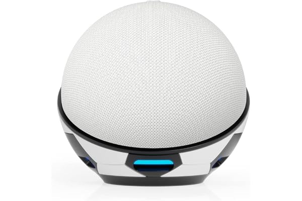 Echo Dot Bundle: Includes Echo Dot (5th Gen, 2022 release) | Glacier White and Made for Amazon Stand | Soccer Ball