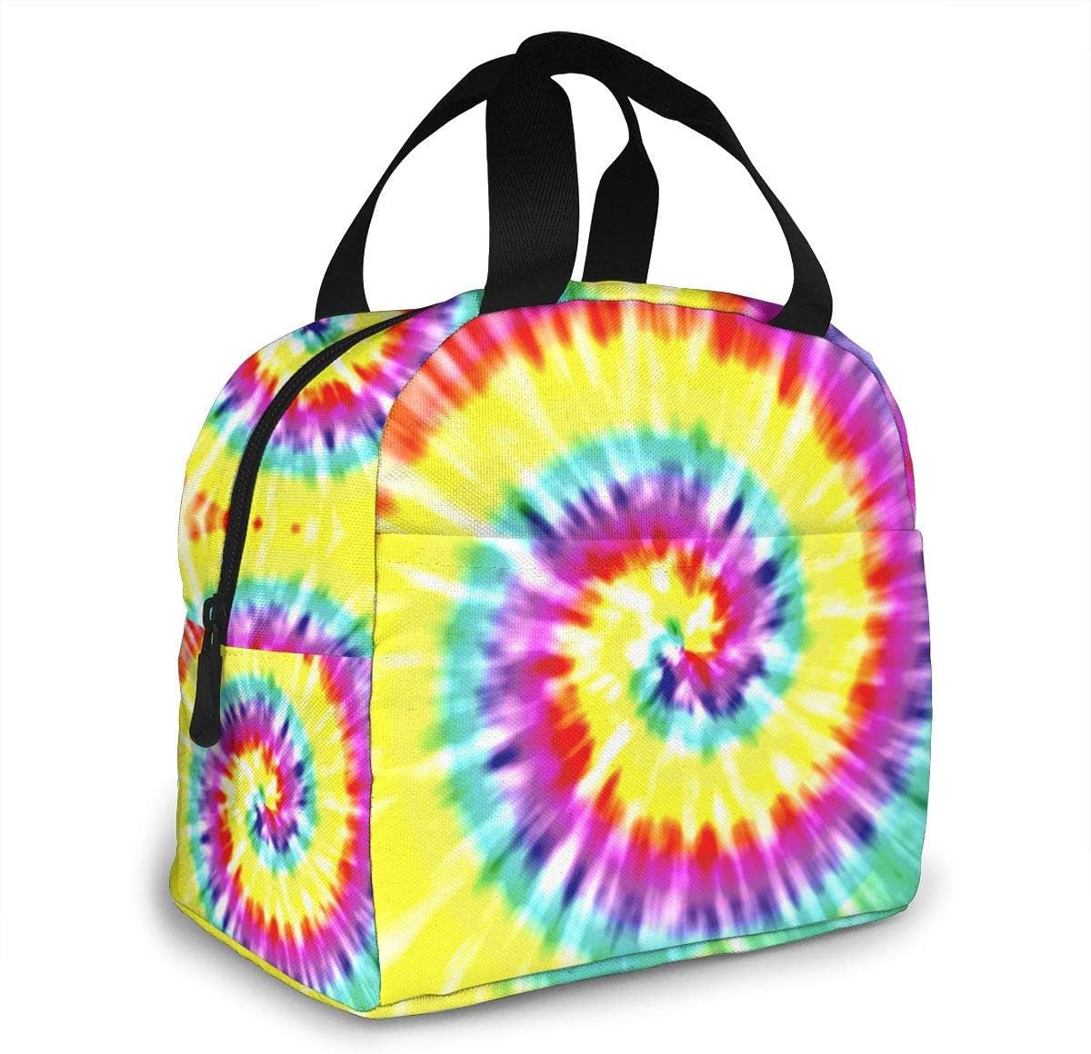 Unique Tye Dye Art Reusable Lunch Bags Leakproof Insulated Cooler Bag