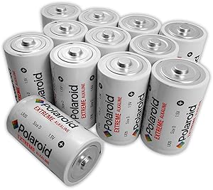 Polaroid Extreme D Cell 1.5V LR20 Alkaline Batteries (12-Pack)
