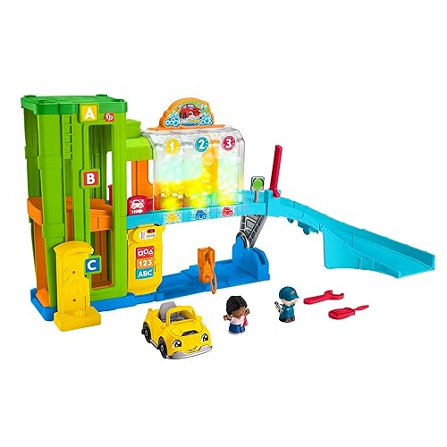 Fisher-Price Little People Car Garage With Smart Stages Content, Light-Up Learning Garage, UK English, for 1-3 Year Olds, Gift for Boys & Girls, HRB33, Multicolor