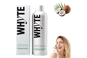 YIUUE Whyte Oil Pulling, Whyte Oil Pulling Rinse, White Oils Pullings Rinse, Cold-Pressed Coconut Mouthwash, Coconut Mint Scent for Long-Lasting Fresh Breath, 8 FlOz (237ml, 1PCS)