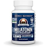 Source Naturals Sleep Science Melatonin - 2.5 mg - 240 Vegan Lozenges | Helps Promote Sleep* | Non-GMO Project Verified |Peppermint Flavored