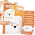 Impossibly Compact Travel Wipes - Skin-Friendly Wet Wipes, Hypoallergenic & Unscented for Adults, Kids & Baby Care - 10 Pack 