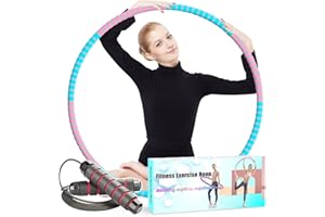 BILIGILA Weighted Fitness Exercise Hoop,Stainless Steel Workout Hoops,Sports Exercise Hoops Detachable Adjustable Design Fitness Weight Loss Hoop for Adults &Kids Beginners Exercising
