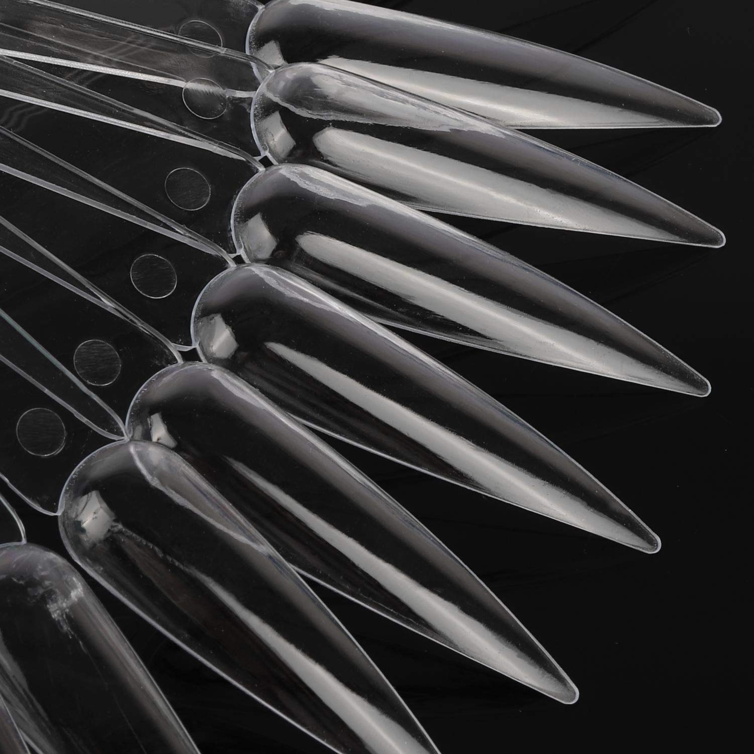 160 Pieces Nail Display Sticks Transparent Nail Art Practice Stiletto Nail Tips Display Polish Board Display Pointed Tip Plastic Nail Art Tips : Beauty