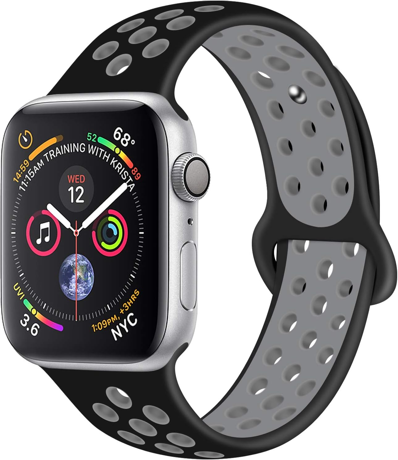 Straper Compatible with for Apple Watch Strap 38mm 42mm 40mm 44mm Straps Soft Silicone Compatible with for iWatch Series 5 4 3 2 1