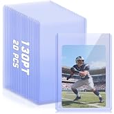 DEDC 20 Top Loader Thick Card Load Holder Storage for Trading Cards Sports Sleeves Hard Plastic 130 Point Protective Toploaders 3"X4" Rigid Memorabilia Collectibles