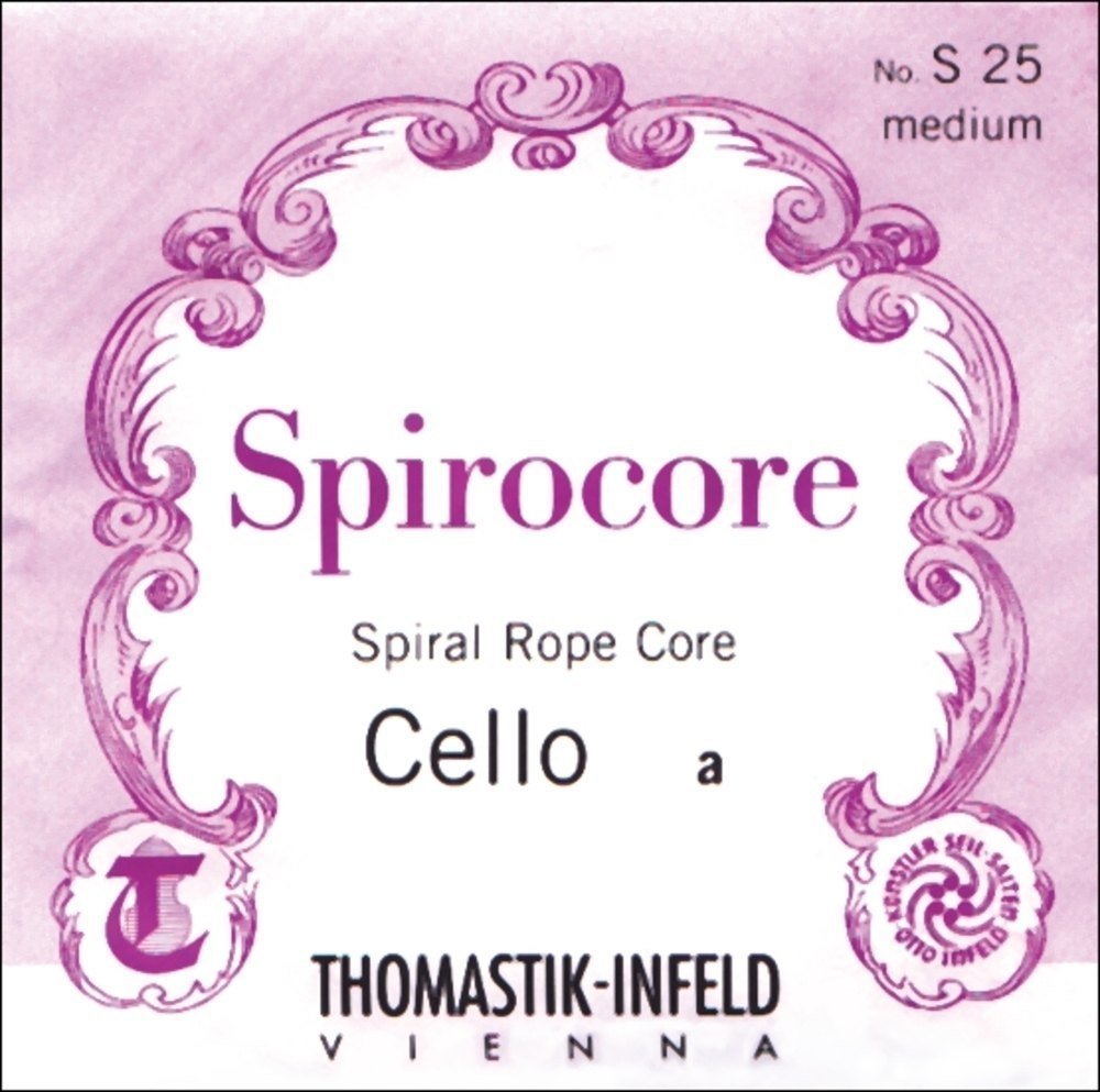 Thomastik single string for cello 4/4 Spirocore - D string spiral rope core, aluminum wound, strong