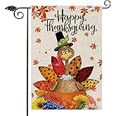 Happy Thanksgiving Garden Flags - 12.5 x 18 Inch, Be Thankful Thanksgiving Flag Double Sided Decorative Turkey Fall Garden Flag for Harvest Fall Autumn Yard Outdoor Decor