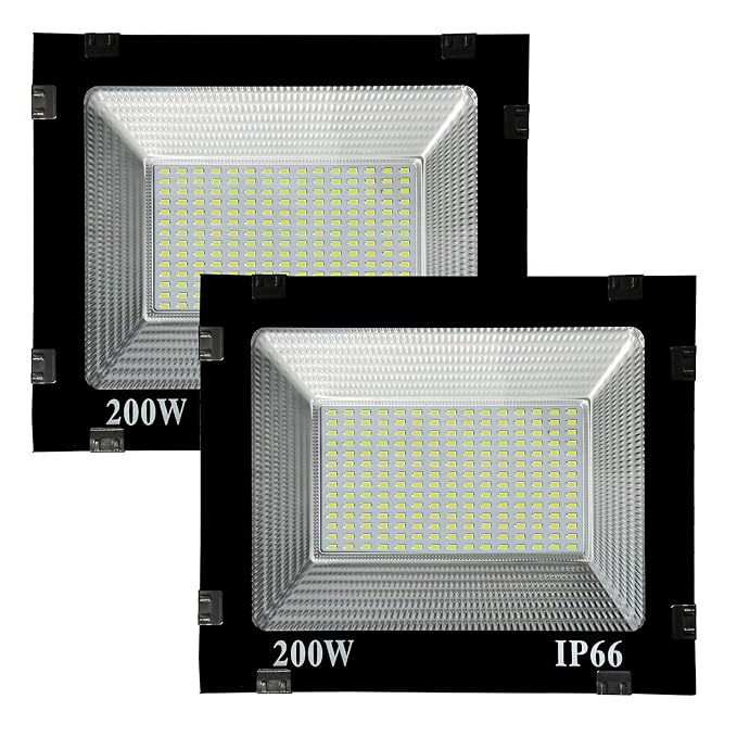 PickTheDeal 200 Watt Ultra Thin Slim Ip66 LED Flood Outdoor Light Cool White Waterproof- 200W(Pack of 2)