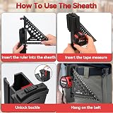 Preciva 18cm Speed Square with Angle Locator Hex Nut Finder 5m Tape & Storage view 3