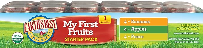 earth's best organic my first fruits starter pack baby food