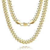 JUHEPROKIT 14K Gold Necklaces for Women Gold Chain Necklaces for Men Cuban Link Chains for Mens Versatility in Style Necklace for Women Men Chains Necklaces 16'' 18'' 20'' 22'' 24'' 5MM&7MM