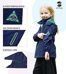SaphiRose Kids Rain Jacket Waterproof Raincoat Mesh