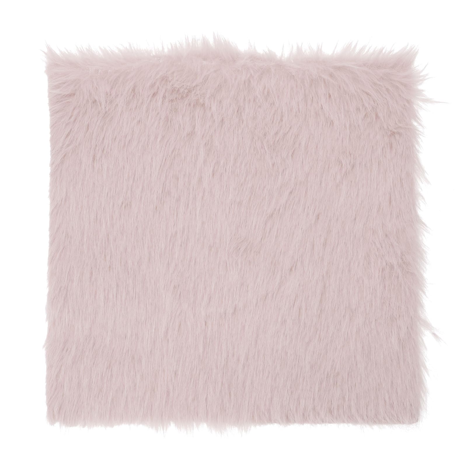 DMiotech 14"x14" Light Pink Faux Fur Square Fabric, Fluffy Faux Fur for Crafts, Gnomes, Animal Costumes, Cushions