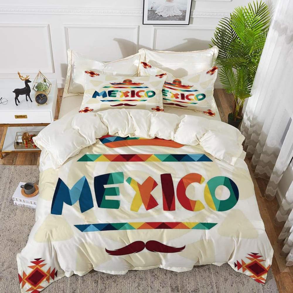 bedding Duvet Cover Set ,Mexican Decorations,Mexico Traditional Aztec