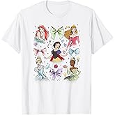Disney Princess and Bows Watercolor Collage T-Shirt