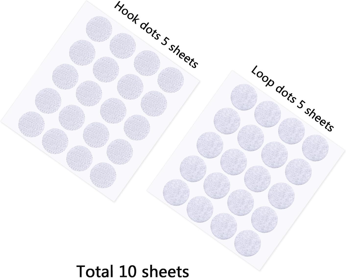200 Pieces 2 cm Diameter Self-Adhesive Hook and Loop Round Sticky Dots (White), 2 cm / 3/4 inch - Image 3