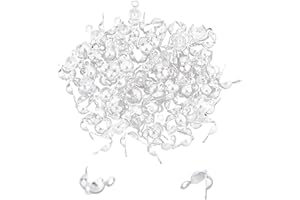 UNICRAFTALE About 100pcs Silver Bead Tips Stainless Steel Calotte Ends 3.5mm Dia Open Clamshell Knot Covers Fold-Over Bead Tips 1.5mm Small Hole End Caps for Knots Crimp Findings