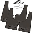 QUYDDC Standard Size Universal Soft Glue Heavy Duty Splash Guards Mud Flaps Fenders - Dirt/Slush Protection,4 Pcs Front/Rear Tires,Fits for SUVs MPV (Not Fits to Full-Size SUVs) Black + Logo Sports