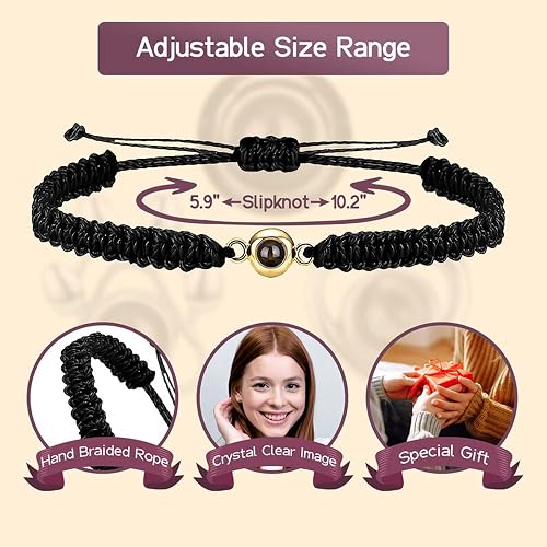 Custom Photo Projection Bracelet - Personalized Picture Inside For Women, Men, Couples, Pets - View #3