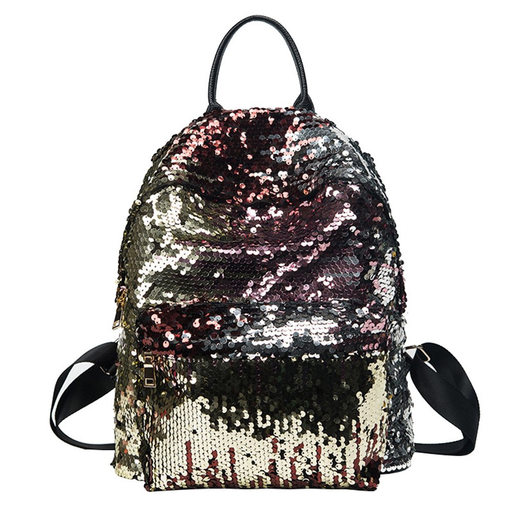 Tinksky Bling Sequins Paillette Mochila Casual Deporte al aire libre de senderismo