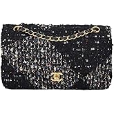 CHANEL What Goes Around Comes Around Women's Pre-Loved Multi Tweed Shoulder Bag 2.55 10"