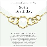 HOPE LOVE SHINE Birthday Necklace – Fashion Jewelry 16+2", 14K Gold Plated Sterling Silver with 3 Interlocking Rings, Hypoallergenic and Comfortable – A Thoughtful Choice for Birthday for Women