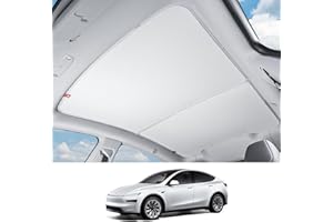 HALOBLK Magnetic-Locking-Design Model Y Sunshade Roof with Nano-Ice-Crystal Heat Insulation Coating, Foldable Roof Sun Shade with Storage Bag Designed for Tesla Model Y Juniper Accessories 2025 2026