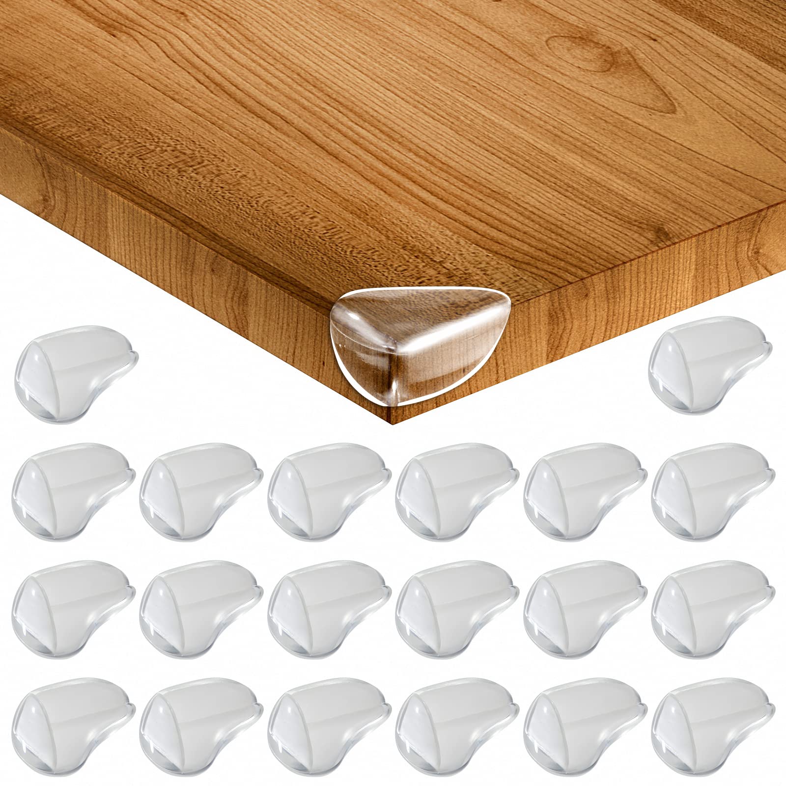 Corner Protector for Baby Transparent Silicone Safety Edge & Corner Guards with Strong Adhesion Safety Furniture & Table Sharp Corner Protection for Desk, Drawer, Cupboard 20 Pack