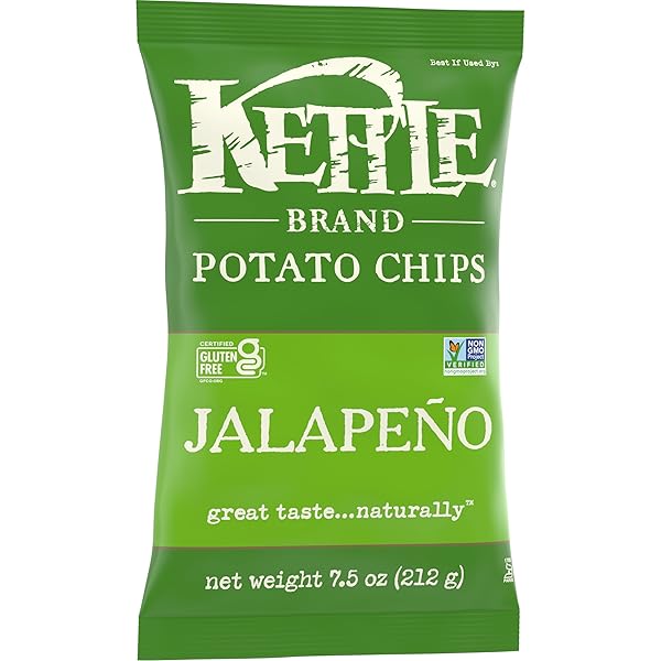KETTLE BRAND JALAPENO KETTLE POTATO CHIPS, GLUTEN-FREE, NON-GMO, 7.5 OZ BAG