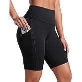 CRZ YOGA Butterluxe Biker Shorts Pockets 8" - High Waisted Workout Yoga Volleyball Buttery Soft Womens