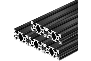 QNK 5pcs 1000mm V Slot 2040 Aluminum Extrusion European Standard Anodized Linear Rail for 3D Printer Parts and CNC DIY Black 2040 Aluminum Extrusion 39.4"