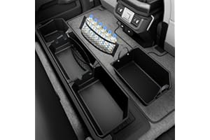 POPSTORE Underseat Storage Box Upgraded Rear Under Seat Organizer Cargo Box Compatible with 2015-2025 Ford F150 SuperCrew & Crew Cab, 2017-2025 Ford F250 F350 F450 F550 Super Duty